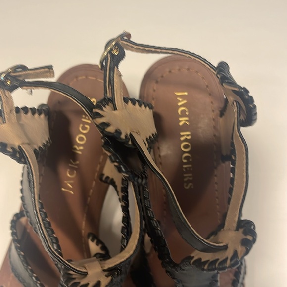 Jack Rogers Jackie Heeled Whipstitch Gladiator Sandals - Picture 6 of 8